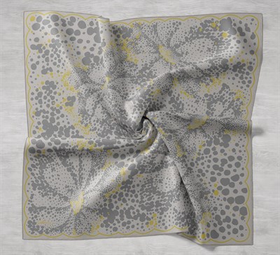 Twill İpek Eşarp Samanyolu Yeşil Bej 90x90