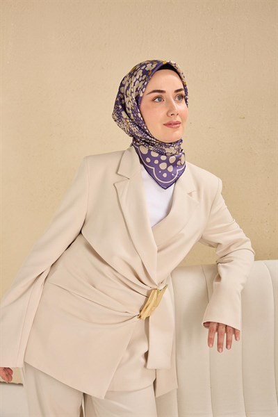 Twill İpek Eşarp Samanyolu Mor 90x90