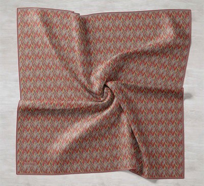 Twill İpek Eşarp Yaprak Ritmi Küf Yeşili 90x90