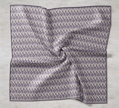 Twill İpek Eşarp Yaprak Ritmi Eflatun 90x90