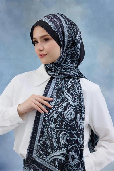Siyah Hint Vual Şal - 5005-09