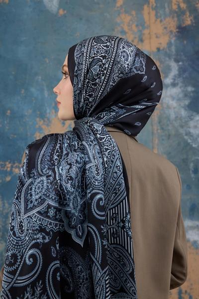 Siyah Hint Vual Şal - 5008-06