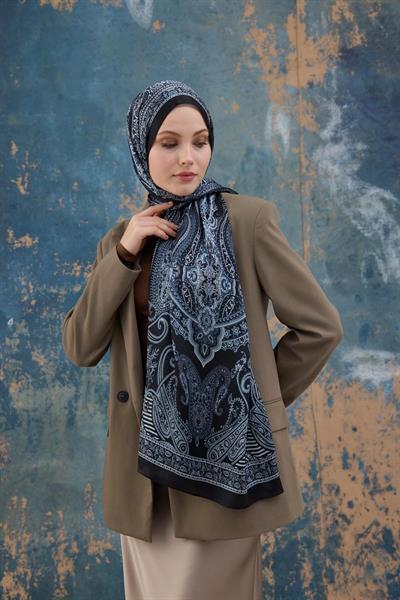Siyah Hint Vual Şal - 5008-06