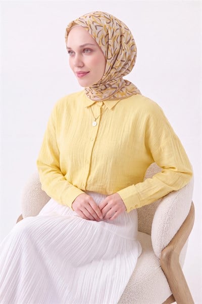 Soft Eşarp Çakıl Taşı Limon Sarısı