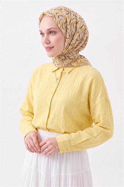 Soft Eşarp Çakıl Taşı Limon Sarısı