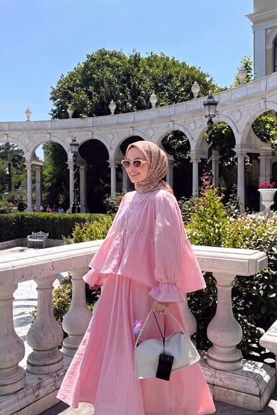 Soft Eşarp Çakıl Taşı Pembe