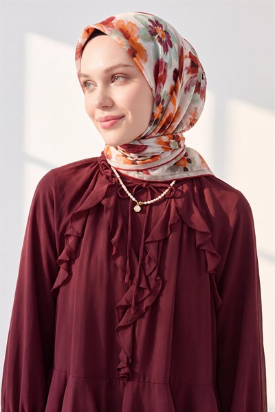 Soft Eşarp Fleur Bordo