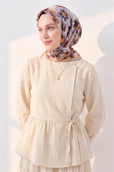 Soft Eşarp Fleur Taba