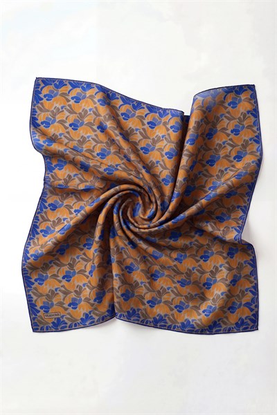 Soft Eşarp Floral Line Gri 90x90