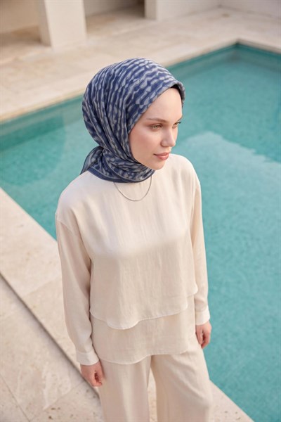 Soft Eşarp Flow Lacivert