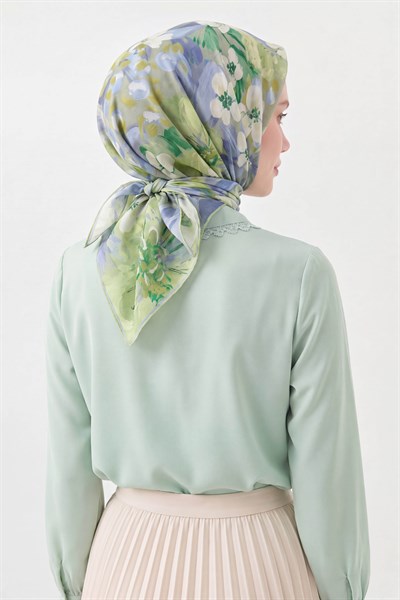Soft Eşarp Flower Fıstık Yeşili
