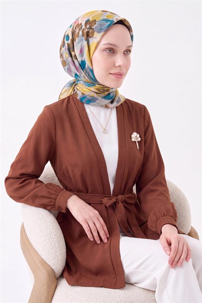 Soft Eşarp Flower Hardal