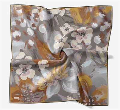 Soft Eşarp Flower Koyu Turuncu