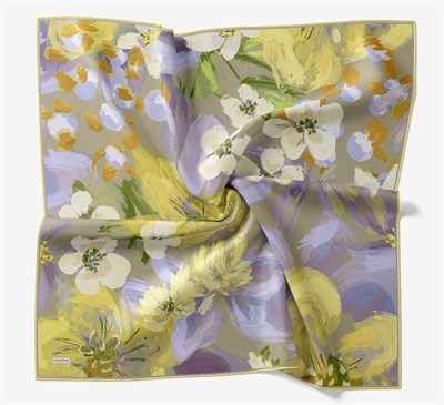 Soft Eşarp Flower Limon Sarısı