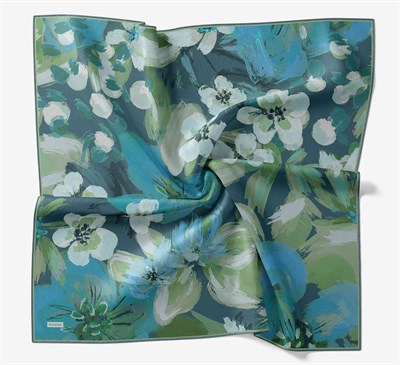 Soft Eşarp Flower Petrol Mavisi