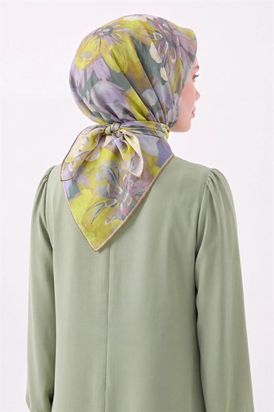 Soft Eşarp Flower Su Yeşili