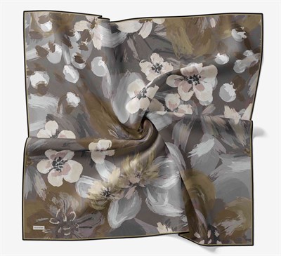 Soft Eşarp Flower Sütlü Kahve