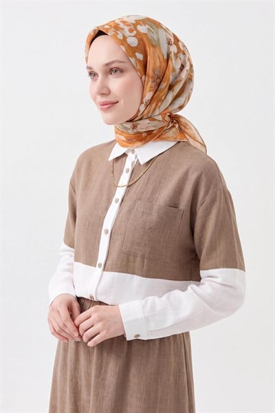 Soft Eşarp Flower Turuncu