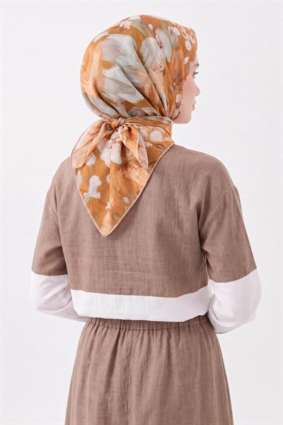 Soft Eşarp Flower Turuncu