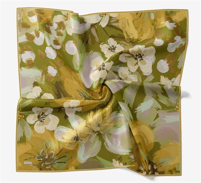 Soft Eşarp Flower Yağ Yeşili