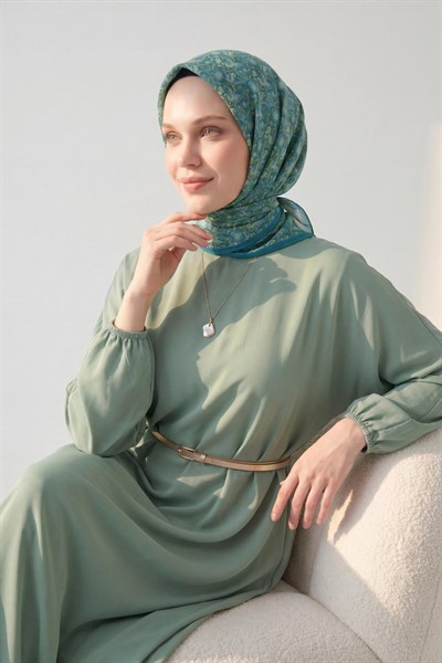 Soft Eşarp Garden Yeşil 90x90