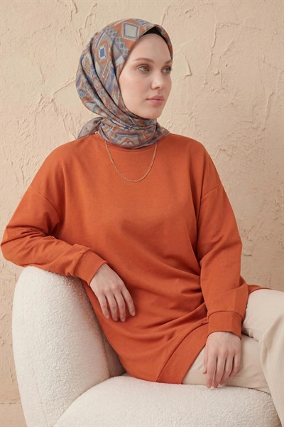 Soft Eşarp Geometrik Desen Açık Gri 90x90