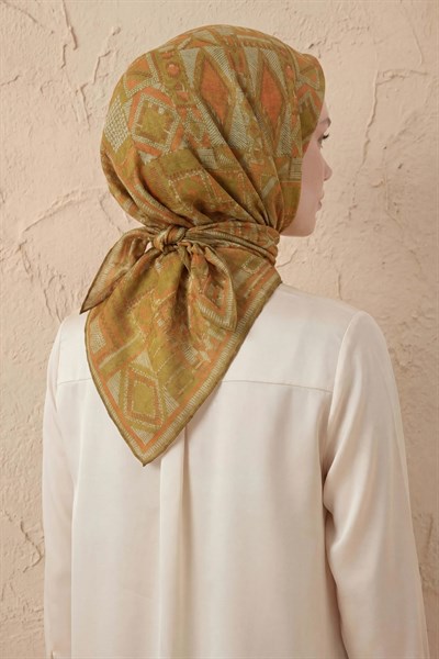 Soft Eşarp Geometrik Desen Asit 90x90