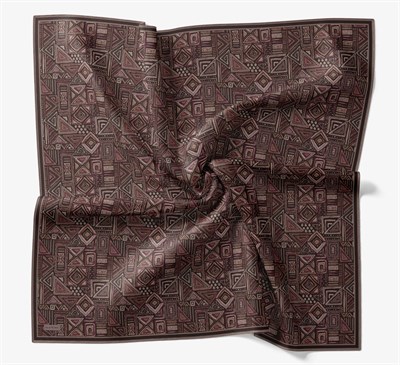 Soft Eşarp Geometrik Kahverengi