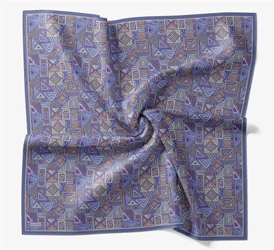 Soft Eşarp Geometrik Mavi
