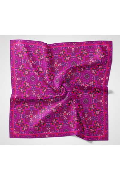 Soft Eşarp Geometrik Mor 90x90