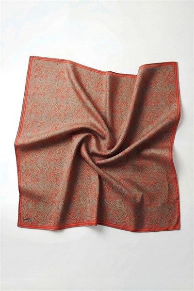 Soft Eşarp Lina Flora Mercan 90x90