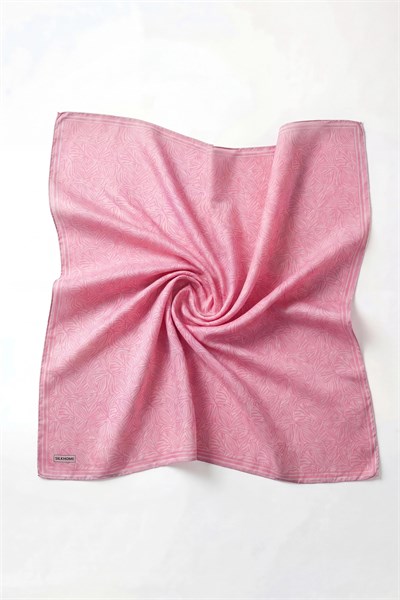 Soft Eşarp Lina Flora Pembe 90x90