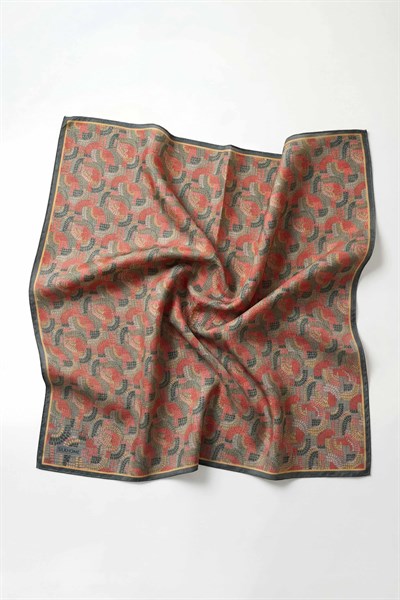 Soft Eşarp Melodi Desen Gri 90x90