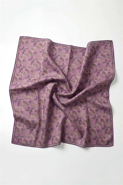 Soft Eşarp Melodi Desen Leylak 90x90
