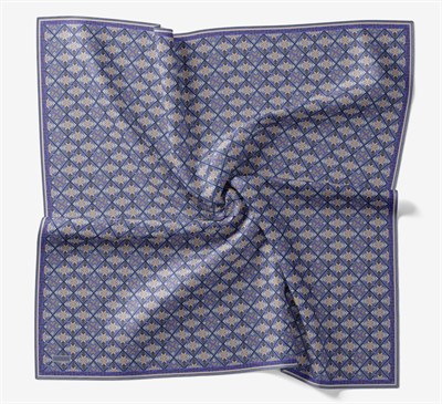 Soft Eşarp Minimal Motif Gök Mavisi