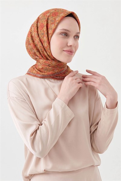 Soft Eşarp Minimal Motif Hardal