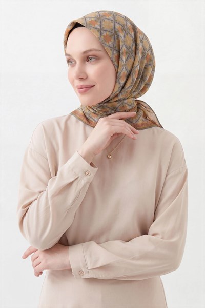 Soft Eşarp Minimal Motif Koyu Gri