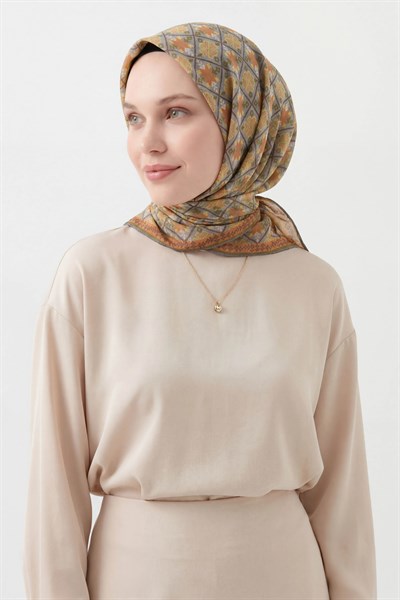 Soft Eşarp Minimal Motif Koyu Gri