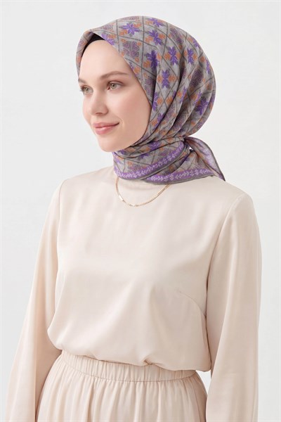 Soft Eşarp Minimal Motif Mor
