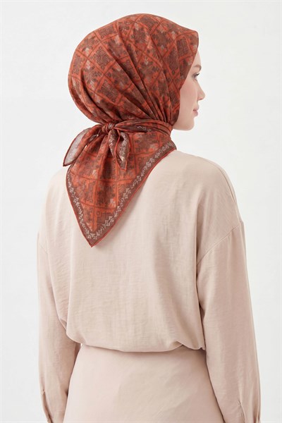 Soft Eşarp Minimal Motif Turuncu