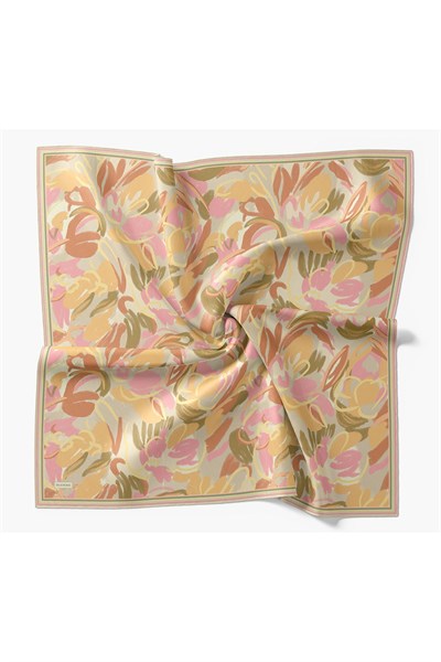 Soft Eşarp Painterly Floral Açık Sarı