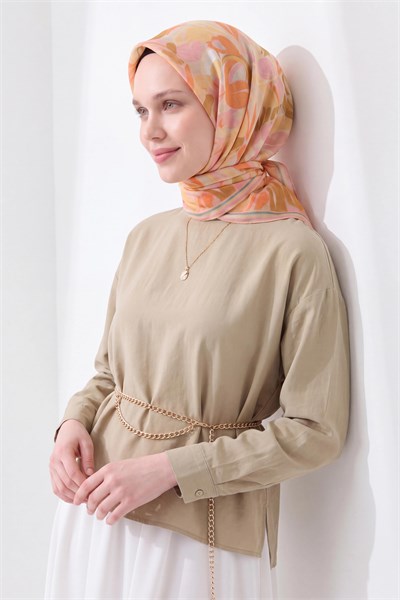 Soft Eşarp Painterly Floral Açık Sarı