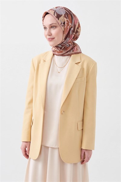 Soft Eşarp Painterly Floral Çikolata Kahve