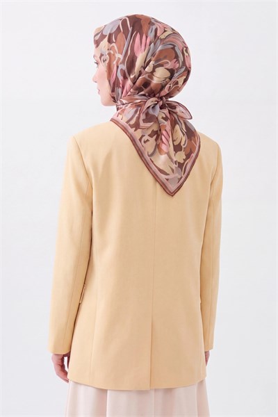 Soft Eşarp Painterly Floral Çikolata Kahve