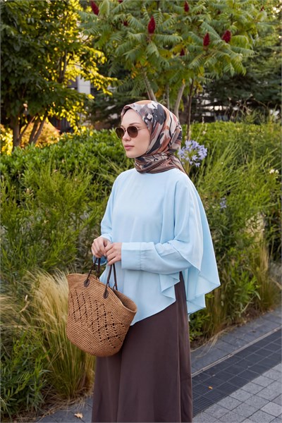 Soft Eşarp Painterly Floral Kahverengi