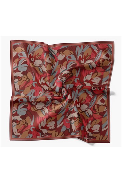 Soft Eşarp Painterly Floral Kırmızı