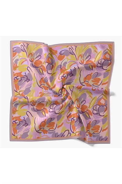 Soft Eşarp Painterly Floral Lila