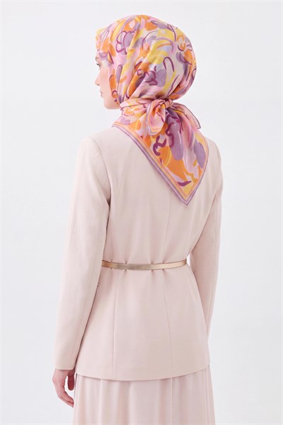 Soft Eşarp Painterly Floral Lila