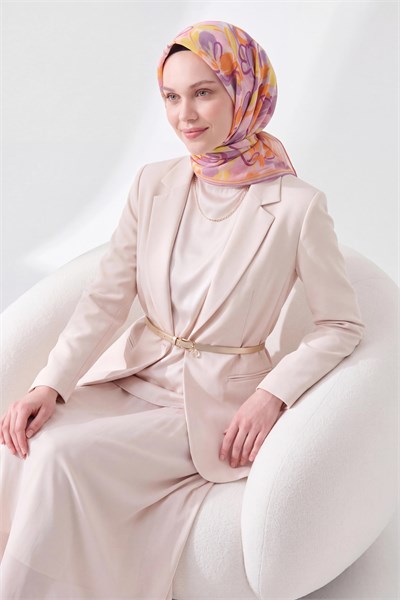 Soft Eşarp Painterly Floral Lila