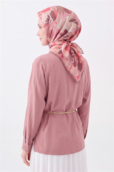 Soft Eşarp Painterly Floral Pembe